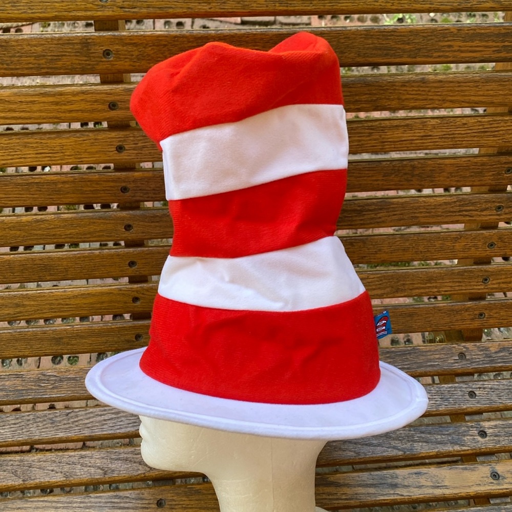 Dr. Seuss red white top hat large costume cap 12” 2012 Elope inc